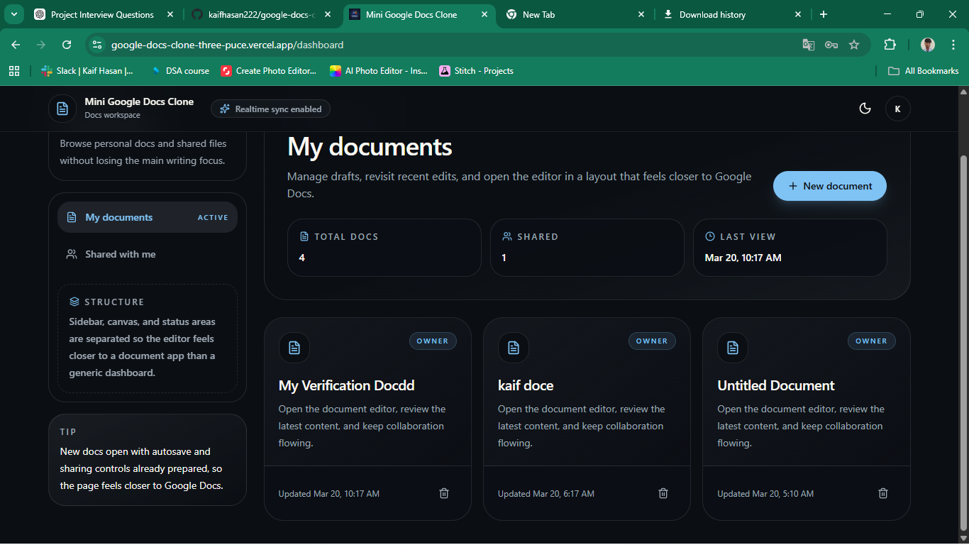 Google Docs Clone screenshot 3